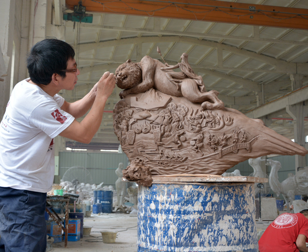 雅安眾象雕塑“天工開物”雕塑大賽獲獎作品緊張制作中