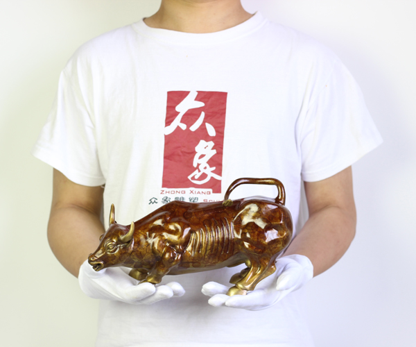 雅安眾象雕塑銅熱著色藝術品之華爾街牛